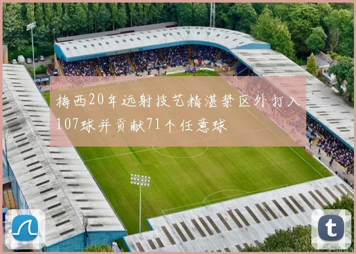 梅西20年远射技艺精湛禁区外打入107球并贡献71个任意球